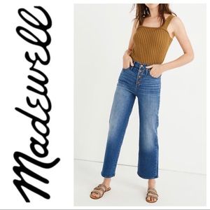 Madewell slim wide leg crop jeans